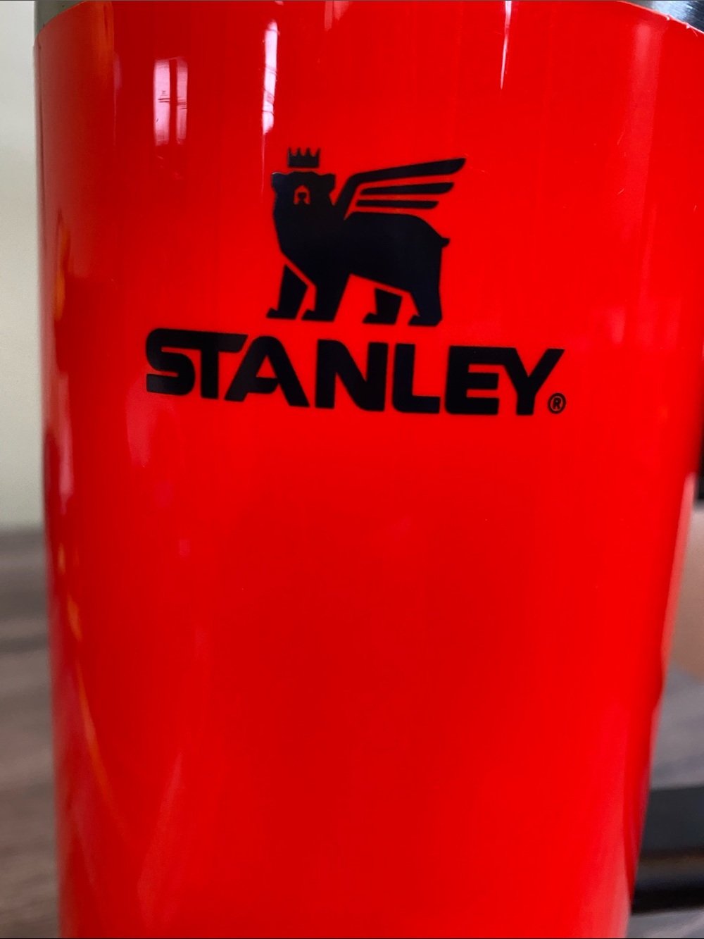 Stanley Neon Orange Travel Mug with Black Handle and Tinted Lid 40 oz - Picture 16 of 16